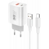 Mey İthalat®  C89Q 1 Adet 30W Type-C ve 1 Adet 22.5W USB Çıkışlı Ekstra DL49 1M USB to Type-C Kablolu PD Şarj Cihazı - Beyaz