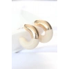 Mey İthalat® CCB Krem Gold Çift Renk Küpe