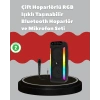 Mey İthalat® Çift 4 inç Hoparlörlü RGB Işıklı Bluetooth Ses Sistemi