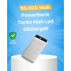 Mey İthalat® Çoklu Cihaz Uyumlu LED Ekranlı 50000 mAh Powerbank