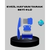 Mey İthalat® Evcil Hayvan Tüy Bakım Seti – 4’lü Paslanmaz Çelik ve Eco Plastik, Kolay Temizlenebilir ve Dayanıklı