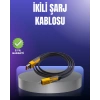 Mey İthalat® Evrensel Uyumluluklu Dayanıklı Metal Başlıklı Hızlı Şarj Kablosu