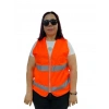 Mey İthalat® Fermuarlı Turuncu İkaz Yeleği XL Beden 59 cm