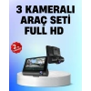 Mey İthalat® Full HD 1080P 3 Kameralı Araç DVR – Gece Görüşlü ve G-Sensörlü Güvenlik Çözümü