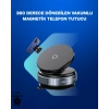 Mey İthalat® Güçlü Manyetik Tutuşlu 360° Döner Araç Telefon Tutucu – Vakumlu Montajlı