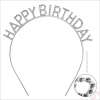 Mey İthalat® Gümüş Kristal Taşlı Happy Birthday Doğum Günü Tacı İthal Ürün  17x16 cm