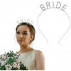 Mey İthalat® Gümüş Renk Bekarlığa Veda Kristal Taş Bride Tacı İthal 16x10 cm