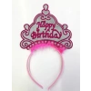 Mey İthalat® Happy Birthday Yazılı Neon Renk Taç 12 Adet