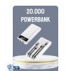 Mey İthalat® Hızlı Şarj Destekli 20.000mAh Powerbank USB Type-C Lightning LCD