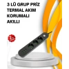 Mey İthalat® Hızlı Şarj Özellikli 3 USB Girişli Üçlü Priz