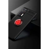 Mey İthalat®  Huawei P40 Kılıf Range Yüzüklü Silikon - Siyah-Kırmızı