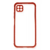 Mey İthalat®  Huawei P40 Lite Kılıf Miami Şeffaf Silikon - Kırmızı