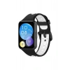 Mey İthalat®  Huawei Watch Fit 2 Spor Delikli Kordon - Siyah-Beyaz
