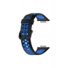 Mey İthalat®  Huawei Watch Fit 2 Spor Delikli Kordon - Siyah-Mavi