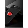 Mey İthalat®  Huawei Y5P Kılıf Range Yüzüklü Silikon - Siyah-Kırmızı