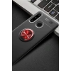 Mey İthalat®  Huawei Y6P Kılıf Range Yüzüklü Silikon - Siyah-Kırmızı