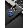 Mey İthalat®  Huawei Y6P Kılıf Range Yüzüklü Silikon - Siyah-Mavi