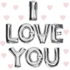 Mey İthalat® I Love You Folyo Balon Gümüş Renk 35 CM