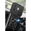 Mey İthalat®  İnfinix Zero 30 4G Kılıf Pars Lens Yüzüklü Silikon - Siyah