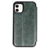 Mey İthalat®   iPhone 11 Kılıf Flip Cover - Koyu Yeşil