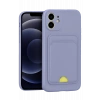 Mey İthalat®   iPhone 11 Kılıf Kelvin Kartvizitli Silikon - Lila