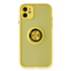 Mey İthalat®   iPhone 11 Kılıf Montreal Yüzüklü Silikon Kapak - Sarı