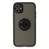 Mey İthalat®   iPhone 11 Kılıf Montreal Yüzüklü Silikon Kapak - Siyah