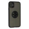 Mey İthalat®   iPhone 11 Kılıf Montreal Yüzüklü Silikon Kapak - Siyah