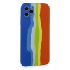 Mey İthalat®   iPhone 11 Pro Kılıf Ebruli Lansman Silikon - Mavi-Turuncu