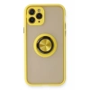 Mey İthalat®   iPhone 11 Pro Kılıf Montreal Yüzüklü Silikon Kapak - Sarı