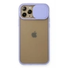 Mey İthalat®   iPhone 11 Pro Kılıf Palm Buzlu Kamera Sürgülü Silikon - Lila
