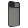 Mey İthalat®   iPhone 11 Pro Kılıf Palm Buzlu Kamera Sürgülü Silikon - Siyah
