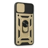 Mey İthalat®   iPhone 11 Pro Kılıf Pars Lens Yüzüklü Silikon - Gold
