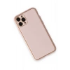 Mey İthalat®   iPhone 11 Pro Max Kılıf Coco Deri Silikon Kapak - Pudra