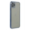 Mey İthalat®   iPhone 11 Pro Max Kılıf  Lensli Silikon - Açık Mavi