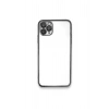 Mey İthalat®   iPhone 11 Pro Max Kılıf  Lensli Silikon - Gümüş