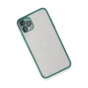 Mey İthalat®   iPhone 11 Pro Max Kılıf  Lensli Silikon - Yeşil