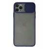 Mey İthalat®   iPhone 11 Pro Max Kılıf Palm Buzlu Kamera Sürgülü Silikon - Lacivert
