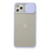 Mey İthalat®   iPhone 11 Pro Max Kılıf Palm Buzlu Kamera Sürgülü Silikon - Lila
