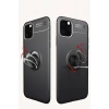 Mey İthalat®   iPhone 11 Pro Max Kılıf Range Yüzüklü Silikon - Siyah