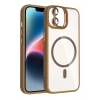 Mey İthalat®   iPhone 11 Remim Lensli Magsafe Standlı Kapak - Kahverengi