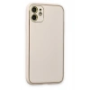 Mey İthalat®   iPhone 12 Kılıf Coco Deri Silikon Kapak - Beyaz