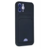 Mey İthalat®   iPhone 12 Kılıf Kelvin Kartvizitli Silikon - Lacivert