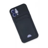 Mey İthalat®   iPhone 12 Kılıf Kelvin Kartvizitli Silikon - Lacivert