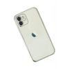 Mey İthalat®   iPhone 12 Kılıf  Lensli Silikon - Gümüş