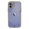 Mey İthalat®   iPhone 12 Kılıf Liva Taşlı Silikon - Beyaz