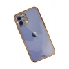 Mey İthalat®   iPhone 12 Kılıf Liva Taşlı Silikon - Pembe
