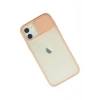 Mey İthalat®   iPhone 12 Kılıf Palm Buzlu Kamera Sürgülü Silikon - Pembe