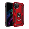 Mey İthalat®   iPhone 12 Kılıf Sofya Yüzüklü Silikon Kapak - Kırmızı