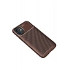 Mey İthalat®   iPhone 12 Mini Kılıf Auto Focus Karbon Kapak - Kahverengi